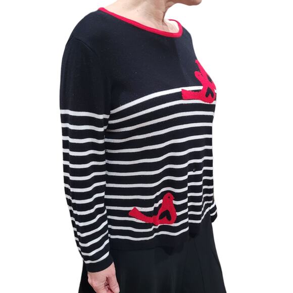 Laura Scott Dove Heart Graphic Sweater - Size XL - Cute! Bird Artsy Indie Unique - Picture 9 of 10
